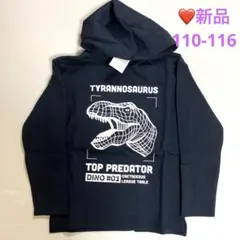 新品✨110恐竜プリント ソフト裏起毛パーカーH&M