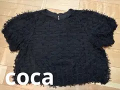 coca リボンチュールトップス☆ブラック☆Lのサムネイル