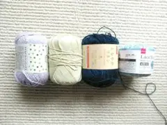 サマーヤーン３玉+レース糸１玉(つかいかけ)計４玉