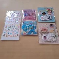 amifa フレークシール ダイソーふせん　ときめくおやつ時間 2点セット