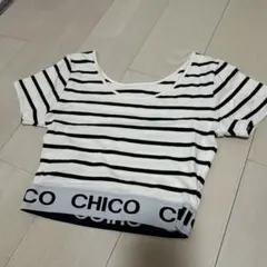 CHICO クロップドストライプTシャツ