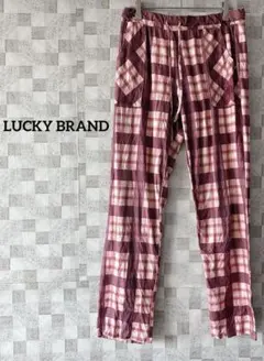 LUCKY BRAND 赤と白のチェック カジュアルパンツ