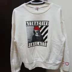 ピンクラテ　長袖トレーナー　S