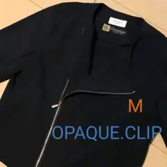 美品★OPAQUE.CLIP★Mライダース風ライトブルゾンジャケットワールド