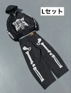 スケルトンデザイン ブラックデニムセット