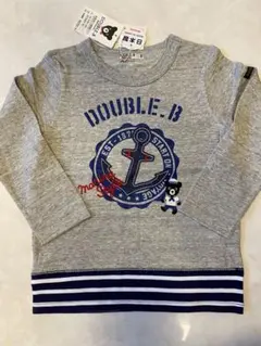 【新品タグ付き】DOUBLE.B 長袖カットソー 100cm グレー