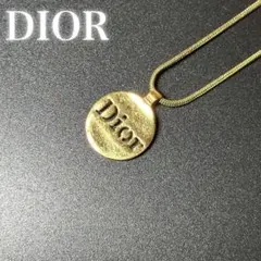 クリスチャンディオール　ネックレス　ゴールド　サークル　ロゴ刻印