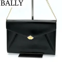 【美品】BALLY クラッチバッグ ショルダーバッグ フラップ フォーマル 黒
