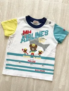 ミキハウス　Tシャツ　トップス　ひこうき　プッチーくん　80cm