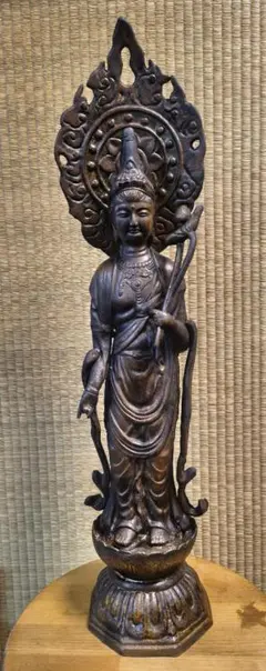 中国 遼 契丹 鉄仏 観音菩薩坐像 金銅仏 仏像 仏教美術 骨董 古美術