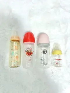 哺乳瓶4本セット ピジョン コンビ teteo ChuChu アンパンマン