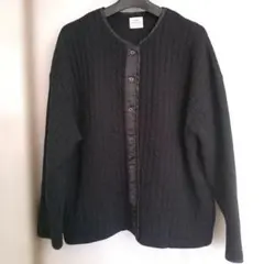 【送料込・匿名】coen ブラック キルティングジャケット M　サテン縁取り上着