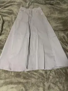 デニムロングスカート　マキシ丈　ブラウン
