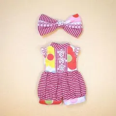 t*a様 ブライス アウトフィット 服 サロペット チェック 花柄 レトロ リボ