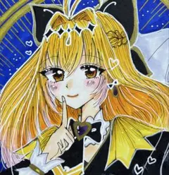 て*）様 名探偵プリキュア キュアアルカナ・シャドウ 手描き イラスト