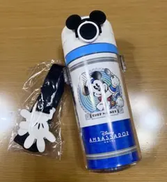 【未使用】ディズニーアンバサダーホテル限定　シェフミッキー水筒&ストラップのサムネイル