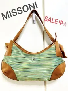 MISSONI ミッソーニ ショルダーバッグ ワンショルダー グリーン レザー