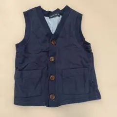 ネイビー ボタン付きベスト
