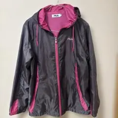 FILA ウィンドブレーカー Mブラック/ピンク