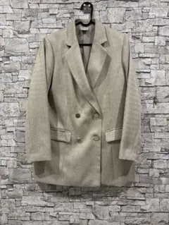 【美品】ベージュ ダブルブレスト テーラードジャケット 9号