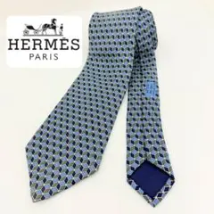 美品✨エルメス シルク ネクタイ 幾何学模様 総柄 フランス製