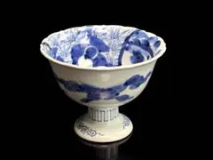 【上作品❗】江戸時代末期～明治初期　古伊万里　金彩色絵　花鳥図　盃洗　コンポート 古伊万里色絵荒磯文鉢（江戸時代） - 天平堂（TENPYODO）