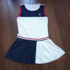 FILA テニスドレス ホワイト/ネイビー/レッド
