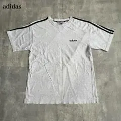 アディダス【M】半袖Tシャツ レギュラーフィット 3ライン ワンポイント刺繍ロゴのサムネイル