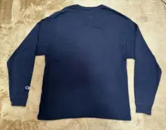 【Champion】XL ネイビー ワンポイント 長袖カットソー