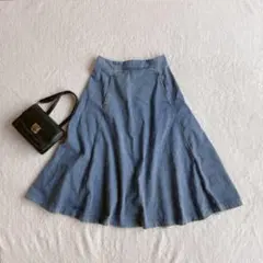K/DENIM 組曲　新品未使用 ライトデニム フレアスカート ライトデニム ビット付きフレアスカート / 組曲 | ファッション