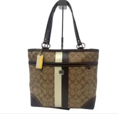 Coach シグネチャーPVCトートバッグ (ブラウン系)(期間限定値下げ)