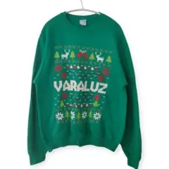 ポートアンドカンパニー クリスマス柄 スウェット クルーネック グリーン M L