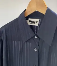 DKNY シアーシルクシャツ　ストライプ