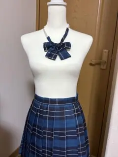 制服 スカート リボン セット 青 チェック