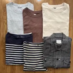 【6点セット】Tシャツ（半袖×3、長袖×2）シャツジャケット×1　無印・ユニクロ