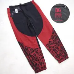 未使用 3XL DOLCE&GABBANA レオパード 切替 テックパンツ 赤黒