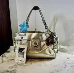 COACH ペイトン ターンロック ハンドバッグ y2k シルバー レザー