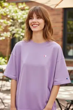 Champion チャンピオン Tシャツ 紫 パープル M レディース ロゴ