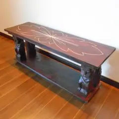 アジアン家具 バリ家具 花柄模様 ロータイプ ＴＶボード ＴＶ台 テレビ台