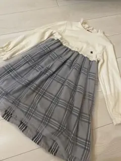 POLO フリル付きチェックワンピース 130