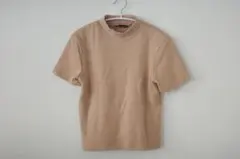 ZARA ベージュ 半袖ニット Lサイズ