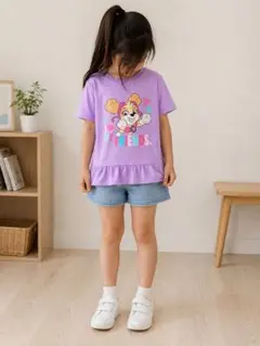 パウ・パトロール スカイ 半袖Tシャツ パープル