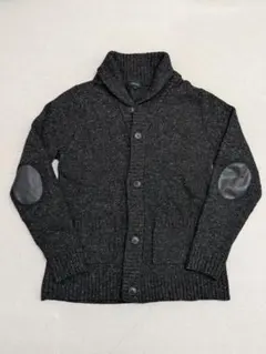 JOSEPH HOMME ミックスニット カーディガン 革パッチ　チャコール系のサムネイル