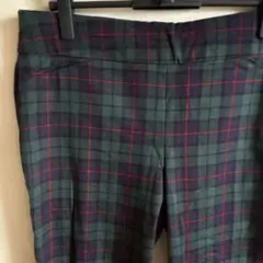 チェック パンツ ストレート XL~ 緑黒赤 綿 普段着 カジュアルパンツ