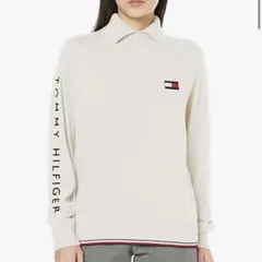 TOMMY HILFIGER GOLF ホワイトニットポロシャツ 長袖