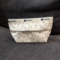 LeSportsac ドット柄ポーチ ホワイト