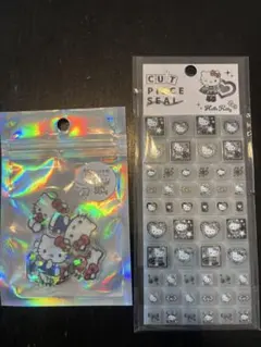 ハローキティ　オーロラホログラムクリアシール　タイルシール