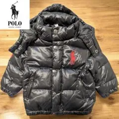 POLO ポロラルフローレン フード取外し可 ダウン 黒 90cm