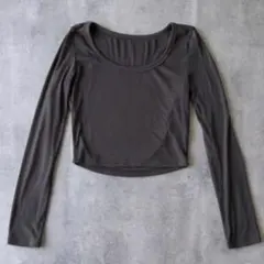 Dazy SHEIN 長袖リブニット インナーショート丈 黒