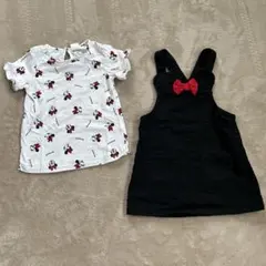 H&M ミニー サロペットワンピース Tシャツセット90cm